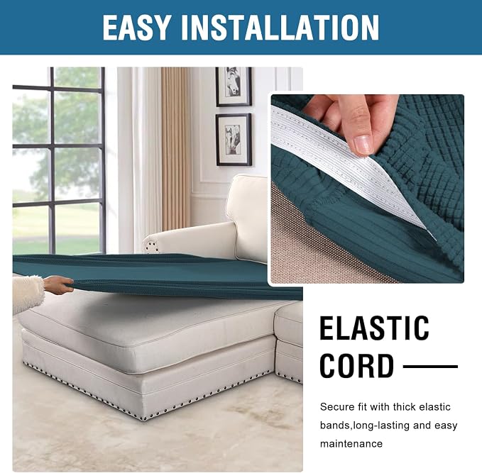 H.VERSAILTEX Super Stretch Individual Chaise Cover Sectional Couch Covers - Image 5