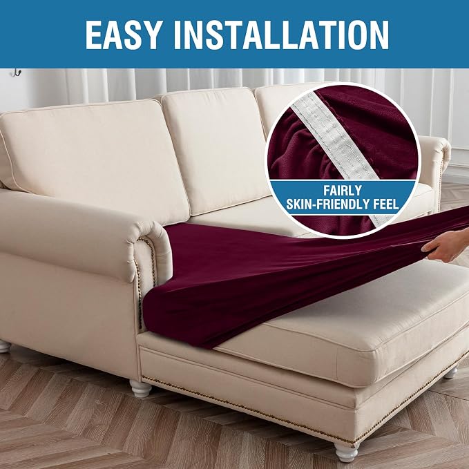 Couch Cover Velvet Chaise Cushion Cover - Image 7