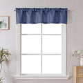 Chyhomenyc Blue Valance for Windows, Light Filtering Faux Linen Solid Short by Chyhomenyc