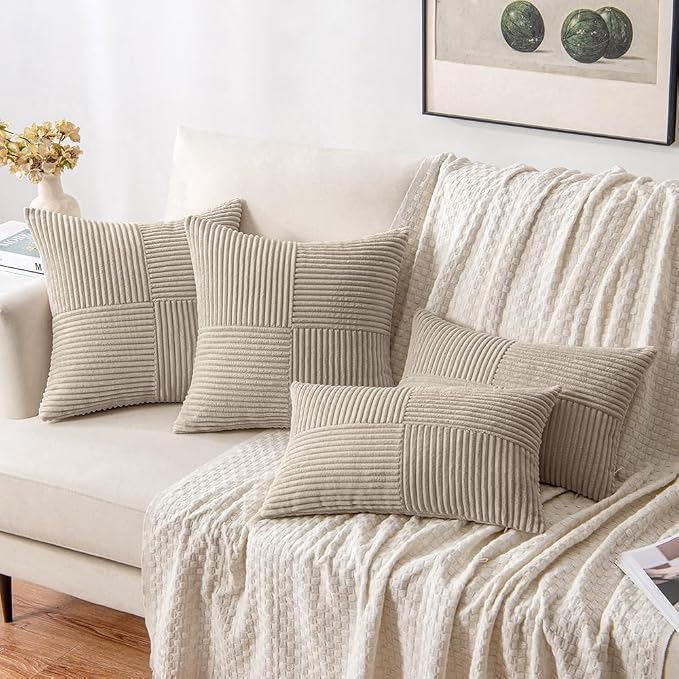 MIULEE Light Brown Decorative Throw Pillow Covers 20x20 Inch - Image 4