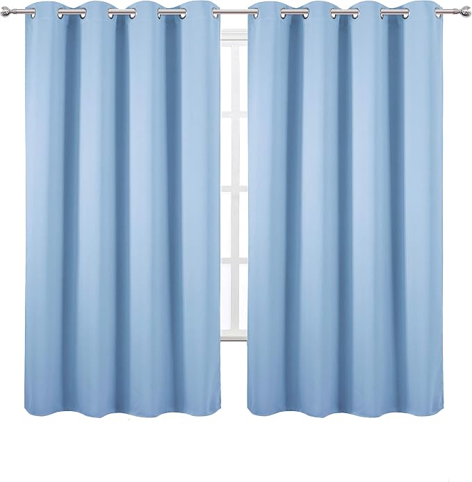 LEMOMO Sky Blue Thermal Blackout Curtains/52 x 63 Inch/Set of 2 Panels Room - Image 2