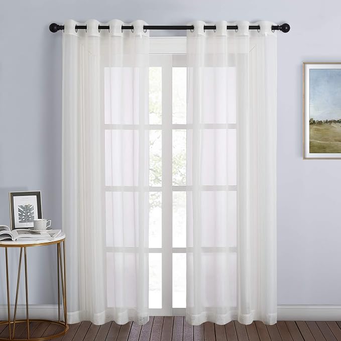 NICETOWN Sheer Curtains for Bedroom Windows 84 inch Length, Grommet Casual by NICETOWN