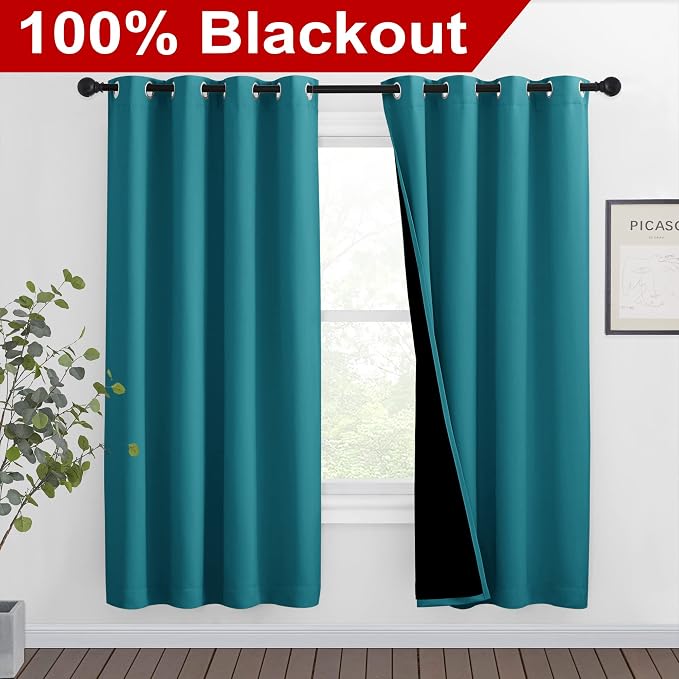 NICETOWN 100% Blackout Window Curtain Panels, Full Light Blocking Drapes - Image 2