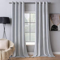 MIULEE 2 Pieces Greyish White Velvet Curtains Exquisite & Elegant Grommet by MIULEE