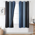 Estelar Textiler Navy Blue and Black Ombre Blackout Curtains 63 Inches Long by ESTELARTEXTILER