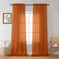 Gwine Burnt Orange Fall Sheer Curtains 96 Inches Long 2 Panels, Elegant Window by Gwine