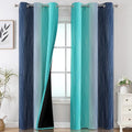 Estelar Textiler Navy Blue and Teal Ombre Blackout Curtains by ESTELARTEXTILER
