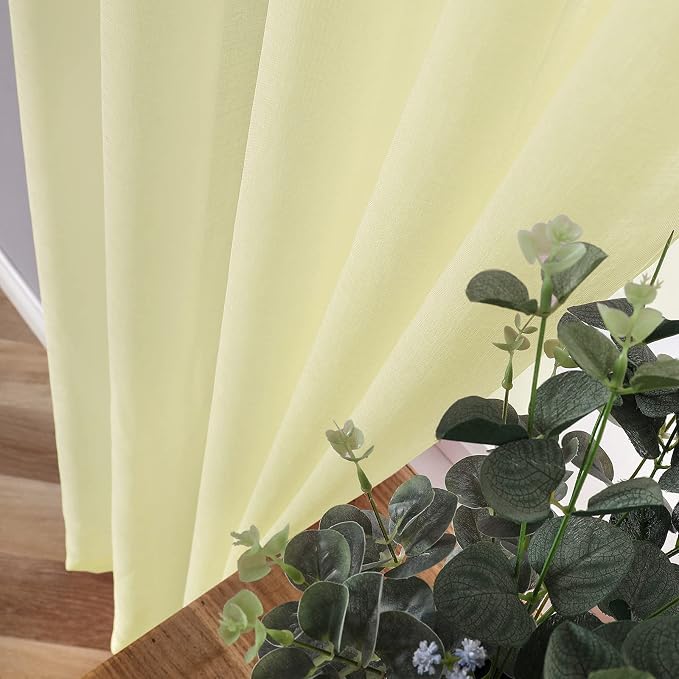 Tollpiz Short Sheer Curtain Linen Textured Living Room Curtains Sheer Light - Image 3