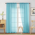 Sheer Curtains 84 Inches Long 2 Panels, Elegant Airy Transparent Light by Home