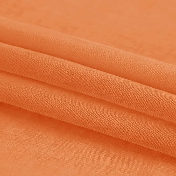 DWCN Orange Sheer Curtains 84 inches Long 2 Panels Set, Home Decoration Rod - Image 6