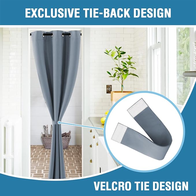 H.VERSAILTEX Doorway Curtain Blackout Closet Door Curtain Room Divider Window - Image 7