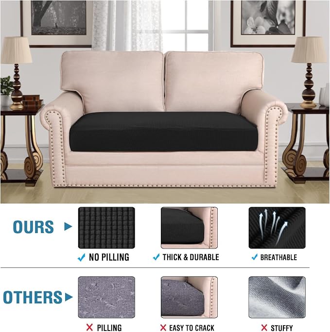 H.VERSAILTEX Super Stretch Individual Seat Cushion Covers Sofa Covers Couch - Image 2