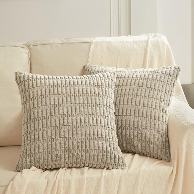 Fancy Homi 4 Packs Taupe Decorative Throw Pillow Covers 26x26 Inch - Image 6
