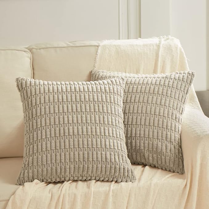 Fancy Homi 4 Packs Taupe Decorative Throw Pillow Covers 22x22 Inch - Image 6
