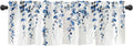Watercolor Blue Leaves Window Valance by debraleye