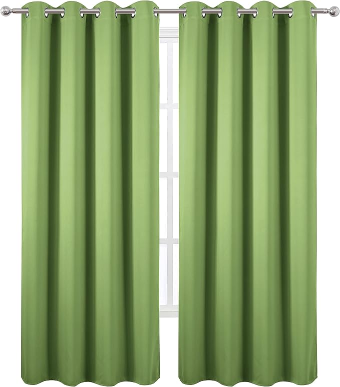 LEMOMO Light Green Thermal Blackout Curtains/52 x 95 Inch/Set of 2 Panels Room - Image 2