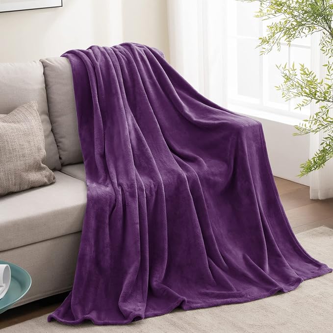 BEDELITE Fleece Blanket Twin Size Purple Throw Blankets - Image 5