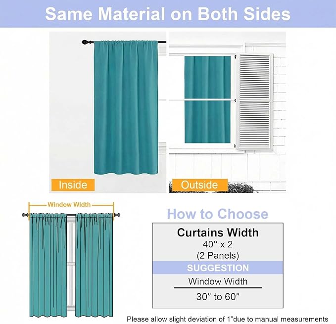 Simplebrand Ava Teal Blackout Curtains - Image 9