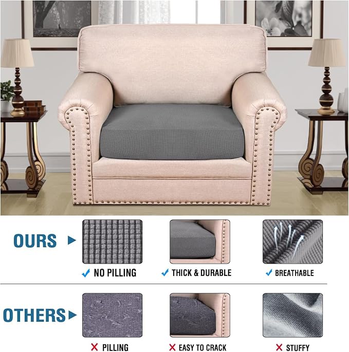H.VERSAILTEX Super Stretch Individual Seat Cushion Covers Sofa Covers Couch - Image 2