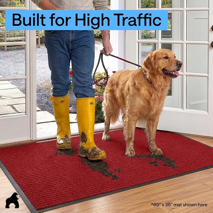 GORILLA GRIP Waterproof Traffic Guard Door Mat, Indoor and Outdoor Heavy Duty - Image 7