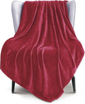 Exclusivo Mezcla Fleece Deep Red Throw Blanket by ExclusivoMezcla