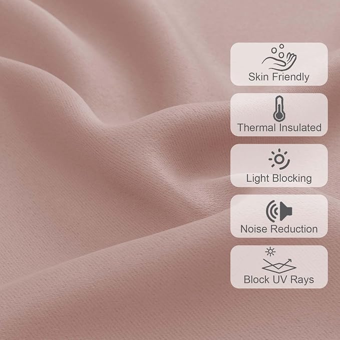 Chyhomenyc Blush Pink Valances for Window, Room Darkening Short Curtains for - Image 4