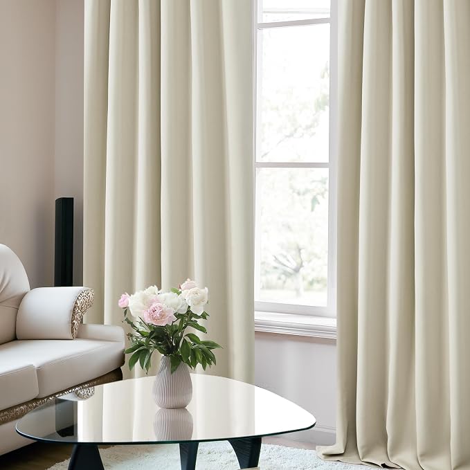 Deconovo Blackout Curtains, Thermal Insulated, W52 x L63 2 Panels, Back Tab - Image 6