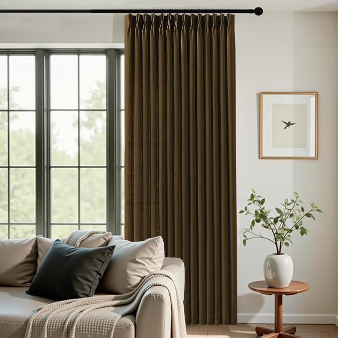 Pinch Pleated Linen Curtains 84 Inch Length 2 Panels Set, Light Filtering Linen - Image 7