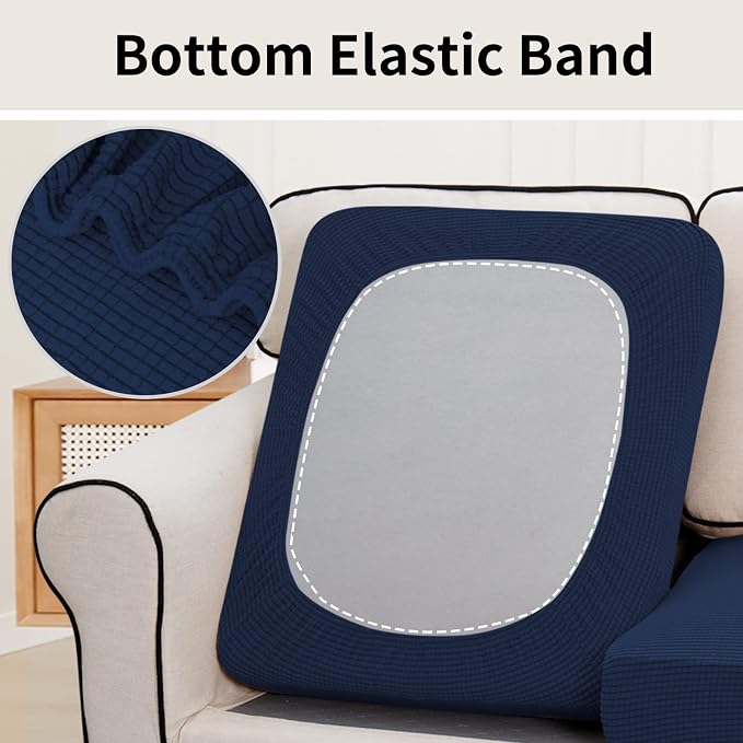 Easy-Going Stretch 3 Pieces Couch Cushion Cover - Image 4
