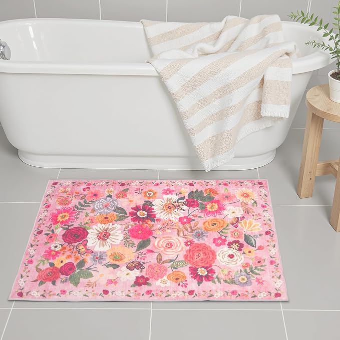Pink Area Rugs 24x17 Inch Home Decor Entry Rug, Small Door Mat Bath Mats - Image 6
