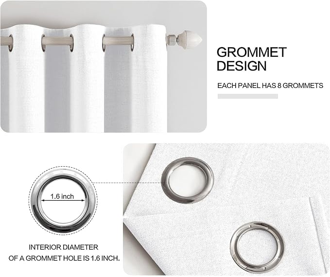 MIULEE 100% Blackout Linen Textured Curtains - Image 4