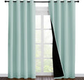NICETOWN Aqua Blue 100% Blackout Curtain Set, Thermal Insulated & Energy by NICETOWN