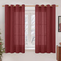 LAMIT Semi Sheer Linen Curtains 54 Inches Long by LAMIT