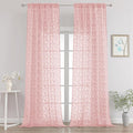 Chyhomenyc Blush Pink Sheer Curtains 90 Inch Length 2 Panels Set, Light by Chyhomenyc