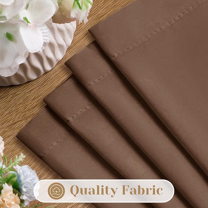HOMEIDEAS Non-See-Through Brown Privacy Sheer Curtains, 52 X 54 Inches Long 2 - Image 4