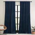 RYB HOME Navy Velvet Curtains 90 inches- Velevt Blackout Curtains by RYBHOME