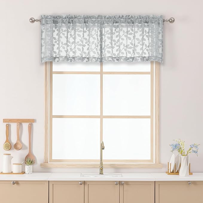 Chyhomenyc Light Grey Sheer Valances by Chyhomenyc