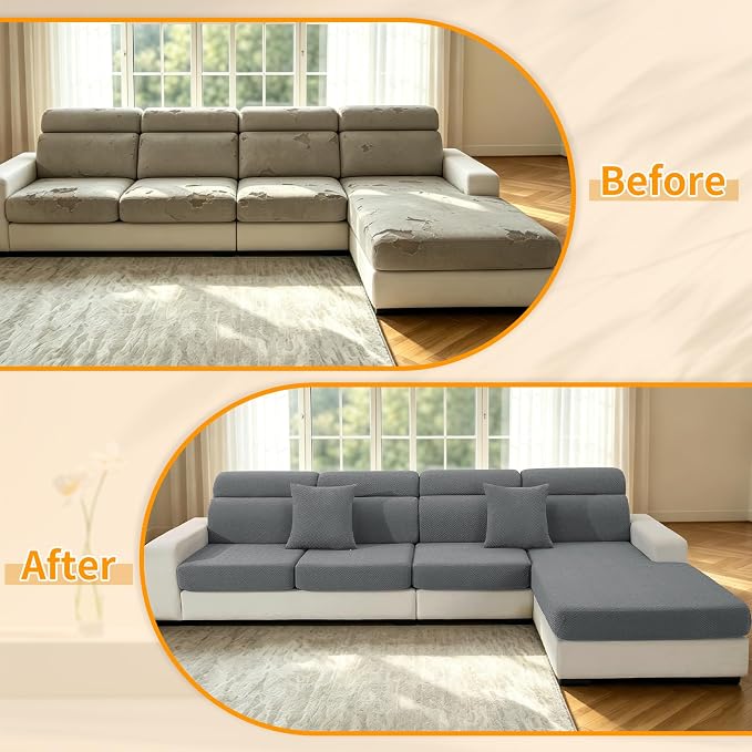 XINEAGE Couch Cushion Covers, Loveseat Seat Slipcovers - Image 7