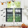 YJ YANJUN Vintage Lace Curtains 30 Inch Length 2 Panels Floral Halloween Goth by YJYANJUN