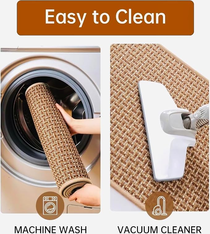 eqivei Kitchen Rugs and Mats Non Skid Washable Set of 2 PCS, Absorbent Runner - Image 6