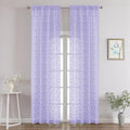 Chyhomenyc Light Purple Sheer Curtains 96 Inch Length 2 Panels Set, Light by Chyhomenyc