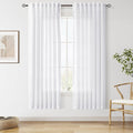 Snow White Linen Curtains 72 Inches Long by Nanspring