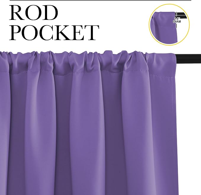 NICETOWN RV Blackout Curtains for Camper Windows, Lilac Purple, Kitchen Curtains - Image 2