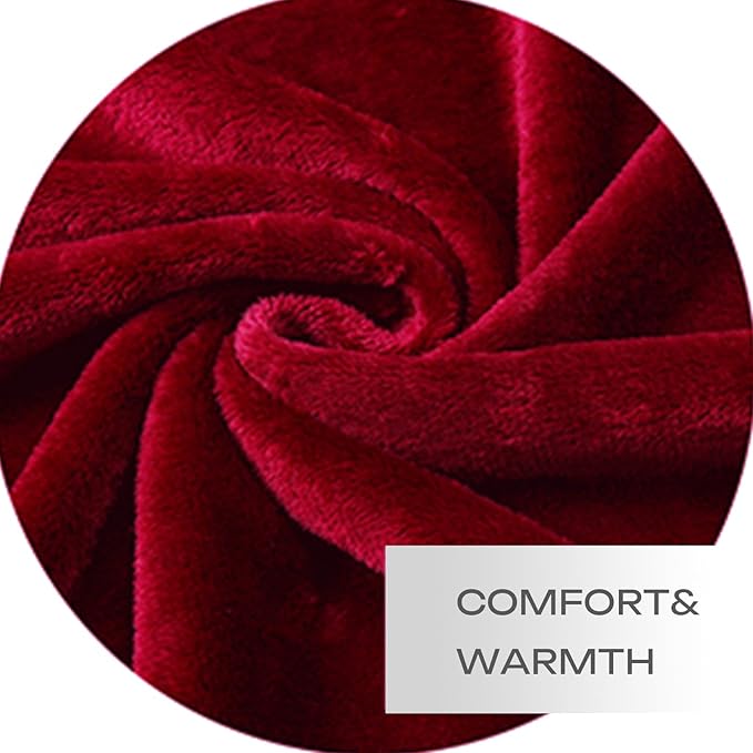 JIAHANNHA Fleece Blanket King Size Red 108 by 90 Inches Blankets - Image 4