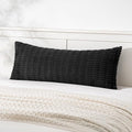 MIULEE Pack of 1 Black Long Body Lumbar Decorative Throw Pillow Cover 14x36 Inch by MIULEE