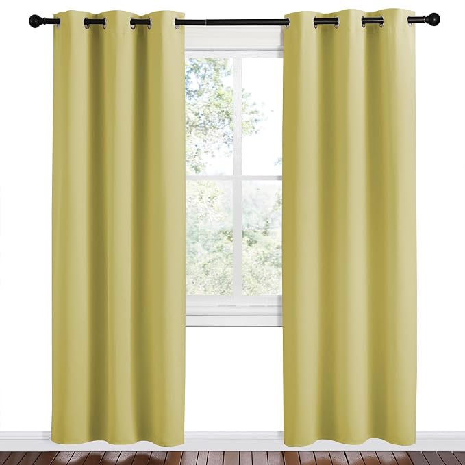 NICETOWN Paler Yellow Room Darkening Curtains - Image 2