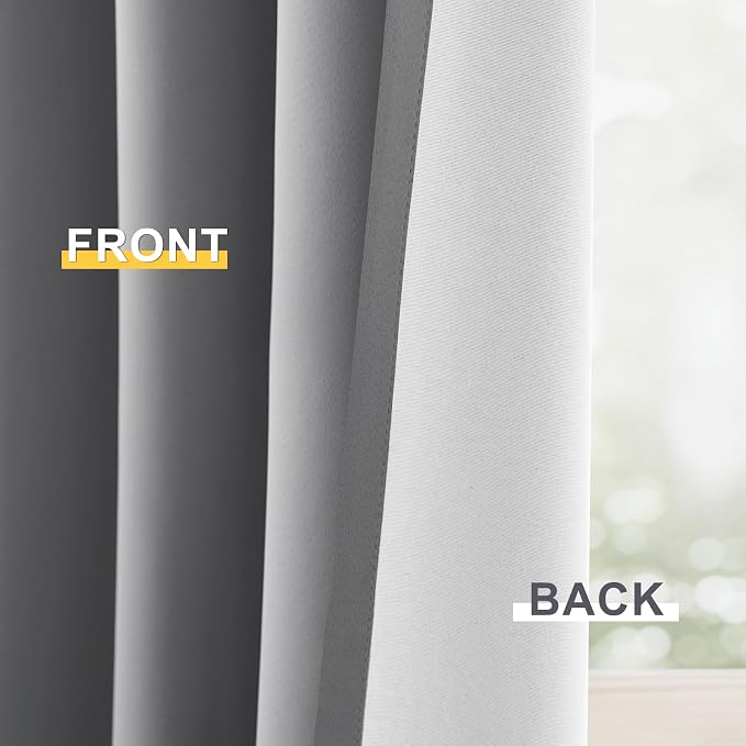 Yakamok 100% Blackout Curtain Panels 84 inches Cold and Light Blocking Drapes - Image 6