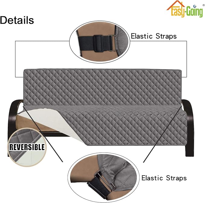 Easy-Going Futon Sofa Slipcover Reversible Sofa Cover Armless Cover Furniture - Image 3