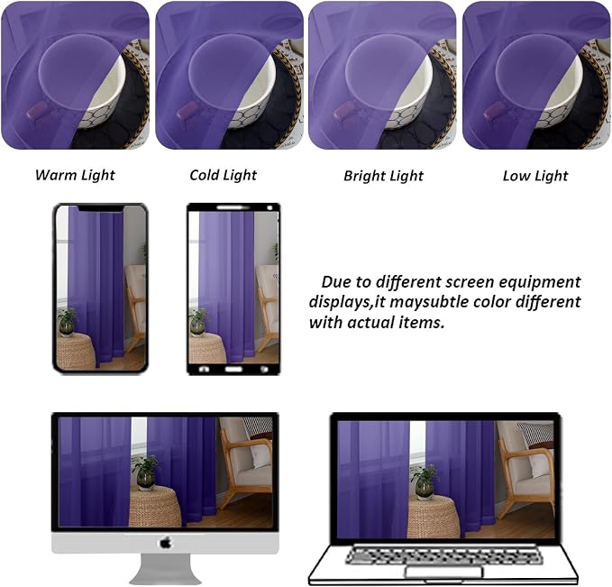 Chyhomenyc Purple Sheer Valances - Image 4