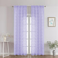 Chyhomenyc Light Purple Sheer Curtains 90 Inch Length 2 Panels Set, Light by Chyhomenyc